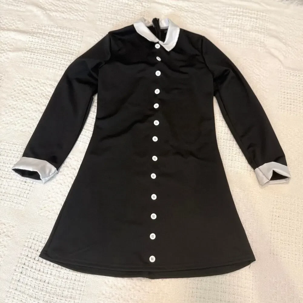 Spirit Wednesday Addams child large Halloween costume dress A3 2974